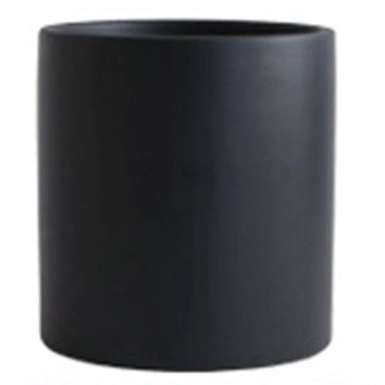 Nordic style cylindrical ceramic flowerpot with drainage hole for plants