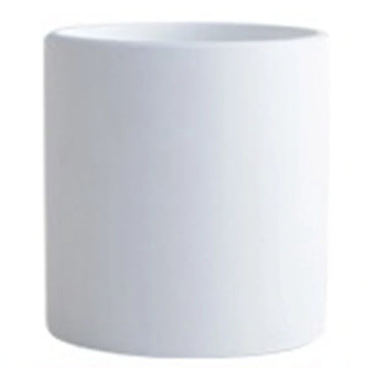 Nordic style cylindrical ceramic flowerpot with drainage hole for plants
