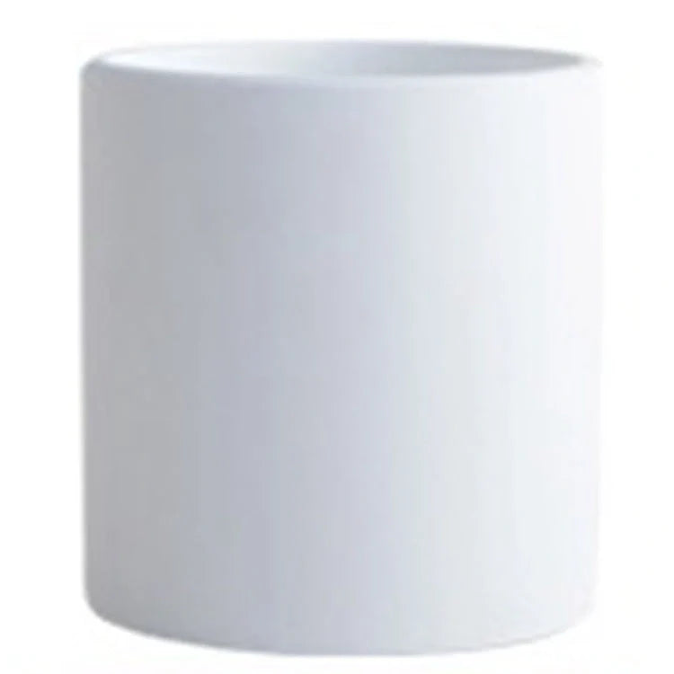 Nordic style cylindrical ceramic flowerpot with drainage hole for plants