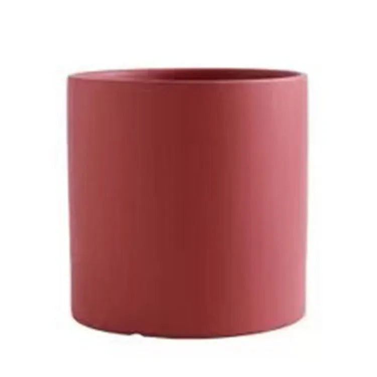 Nordic industrial style ceramic flowerpot with drainage hole for succulents in multiple colours