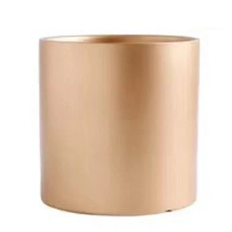 Nordic style cylindrical ceramic flowerpot with drainage hole for plants