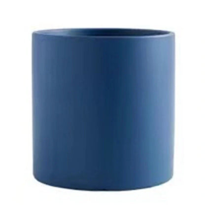 Nordic style cylindrical ceramic flowerpot with drainage hole for plants