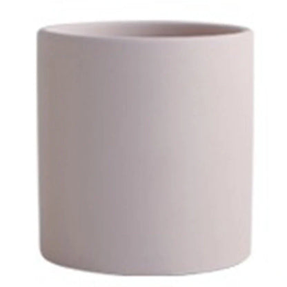 Nordic style cylindrical ceramic flowerpot with drainage hole for plants