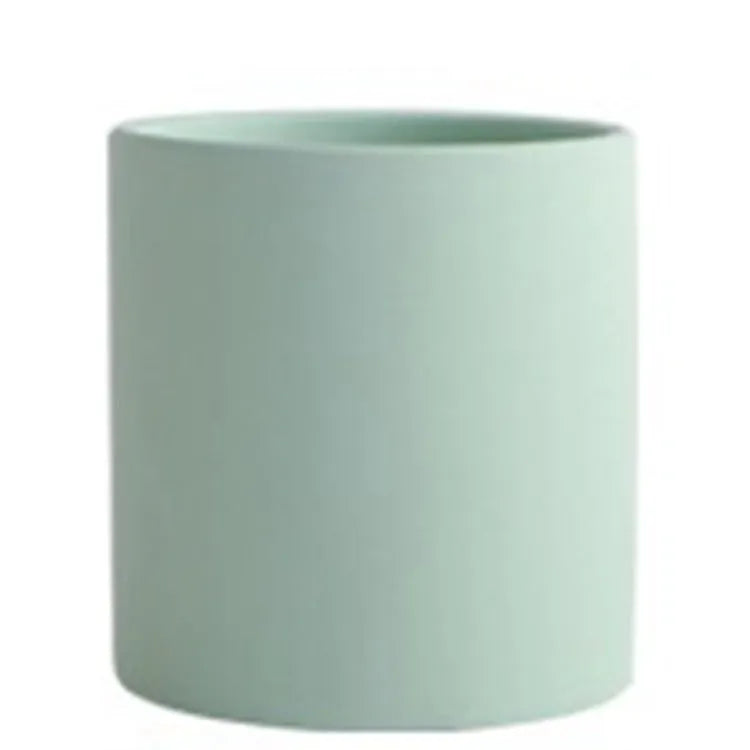 Nordic industrial style ceramic flowerpot with drainage hole for succulents in multiple colours