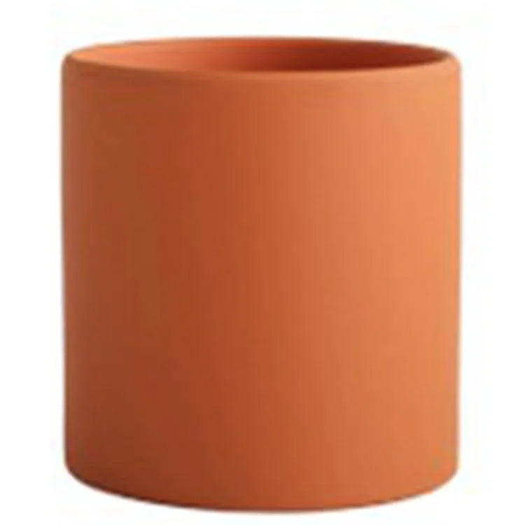 Nordic industrial style ceramic flowerpot with drainage hole for succulents in multiple colours