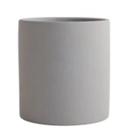 Nordic style cylindrical ceramic flowerpot with drainage hole for plants