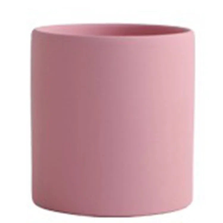 Nordic industrial style ceramic flowerpot with drainage hole for succulents in multiple colours