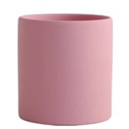 Nordic industrial style ceramic flowerpot with drainage hole for succulents in multiple colours