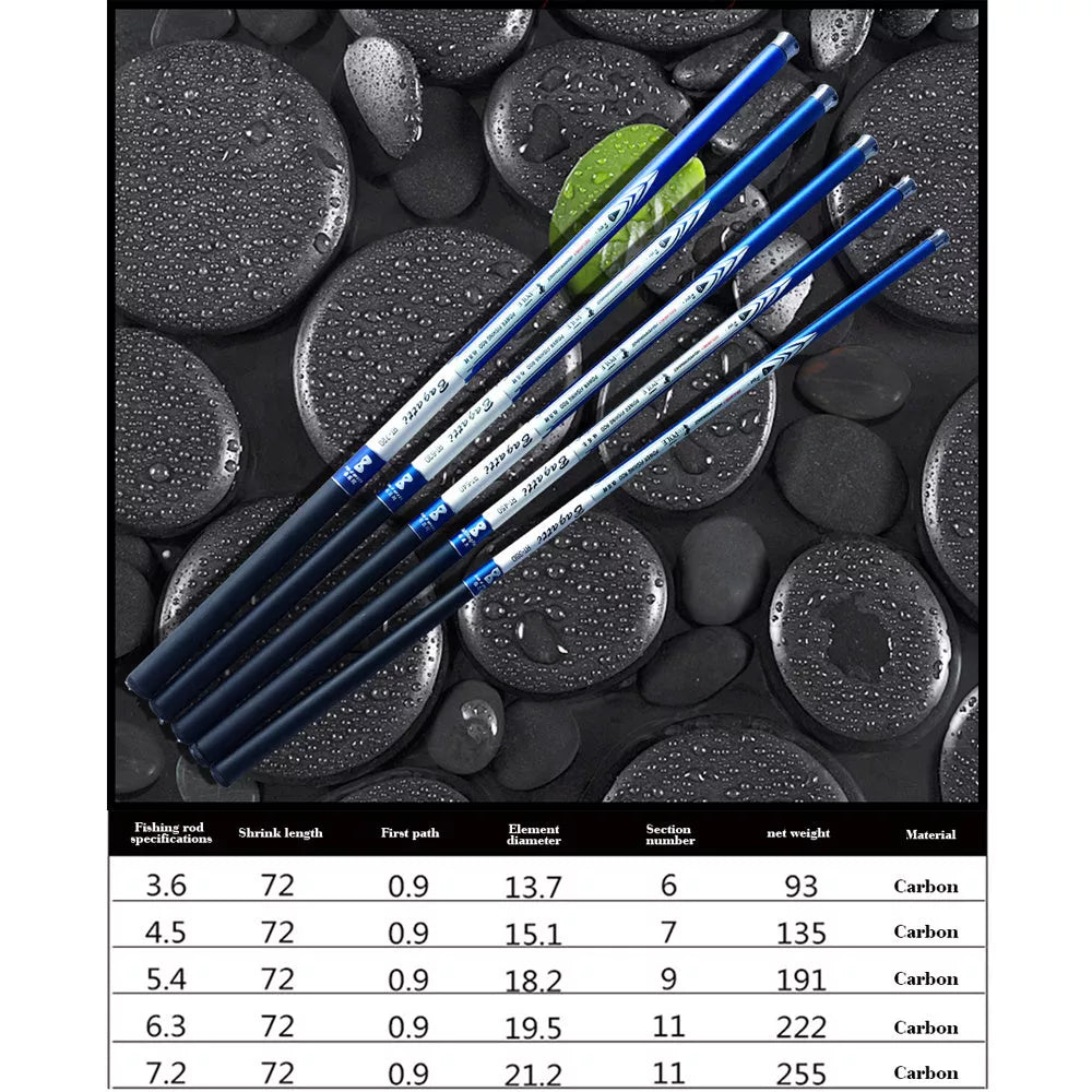 Carbon Super Light Fishing Rod with braided tip for precision fishing