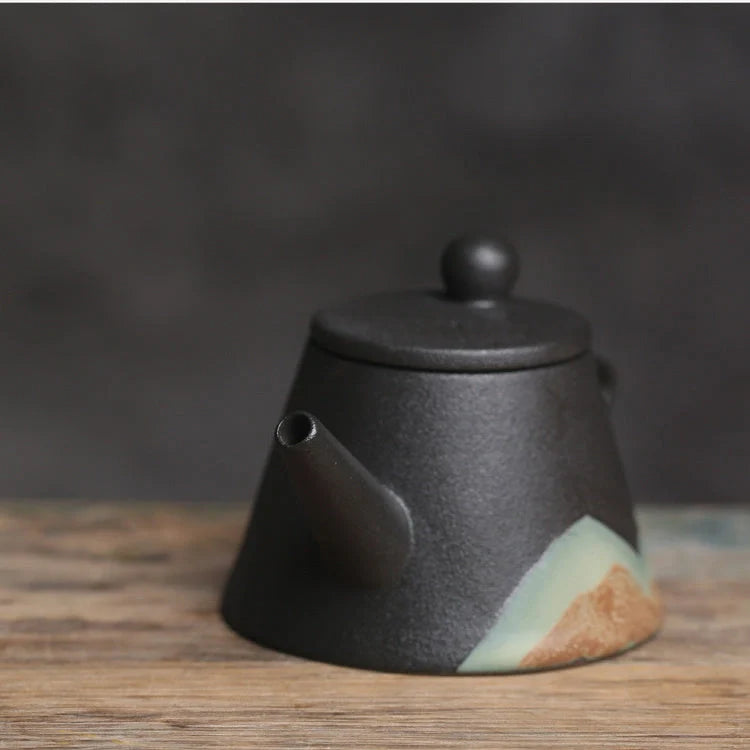 Retro Ceramic Teapot with elegant underglaze design for a sophisticated tea experience