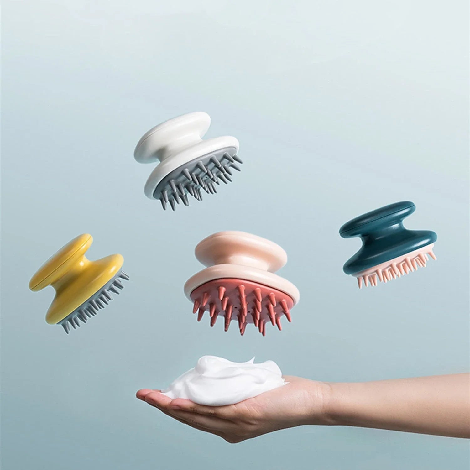 Premium silicone hair brush with airbag design for gentle scalp massage and improved blood circulation