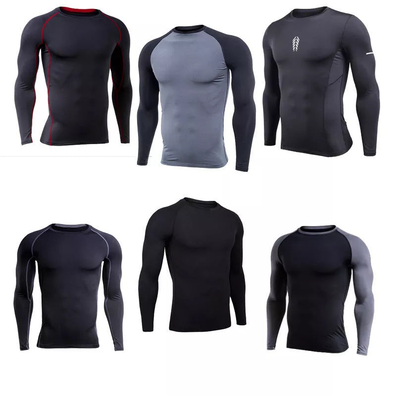 Men's quick-drying long sleeve training shirt for running and basketball in various colors