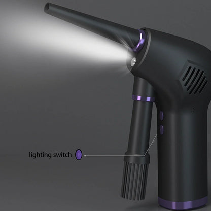 Cordless air duster for cleaning electronics with powerful airflow and ergonomic design