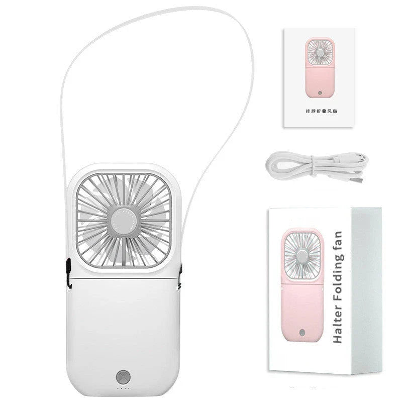 Hands-Free Portable Neck Fan with Adjustable 3-Speed Cooling, Compact and Foldable Design, Perfect for Office, Dorm, and Outdoor Use