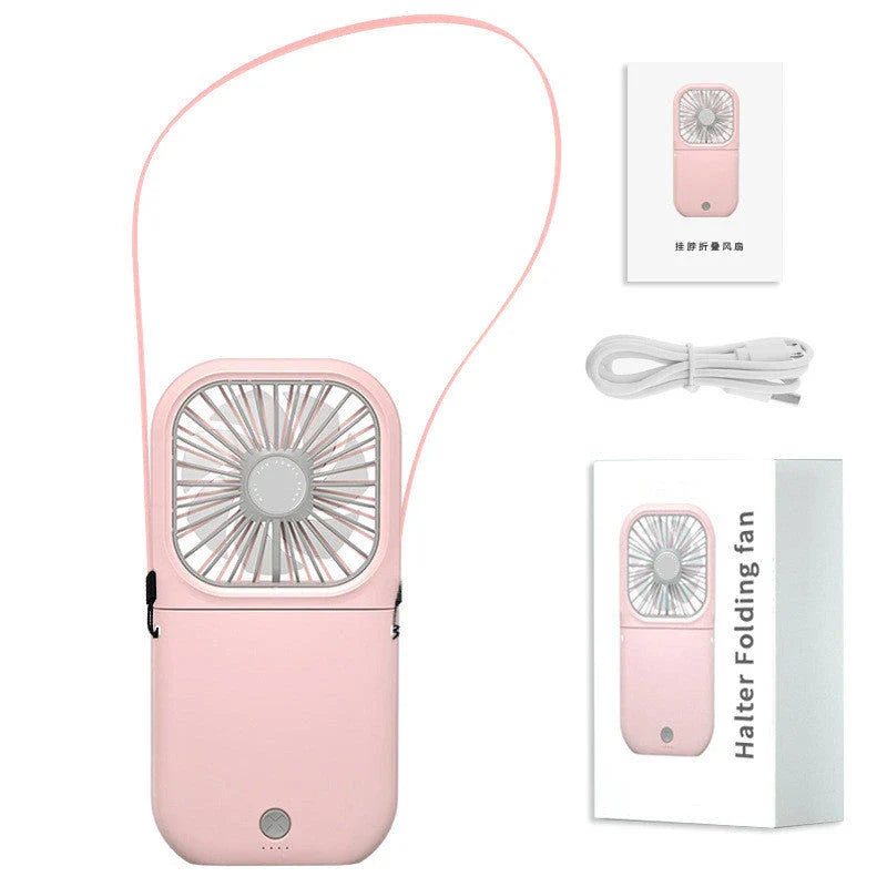 Hands-Free Portable Neck Fan with Adjustable 3-Speed Cooling, Compact and Foldable Design, Perfect for Office, Dorm, and Outdoor Use