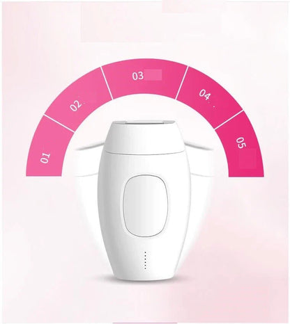 Powerful laser hair removal system with adjustable intensity levels, skin sensor, and versatile usage for face, bikini, underarms, and more