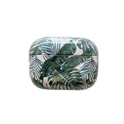 Blue and green banana leaves design AirPods protective case for AirPods 1/2 generation and AirPods Pro models