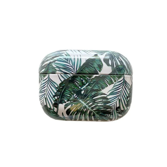 Blue and green banana leaves design AirPods protective case for AirPods 1/2 generation and AirPods Pro models