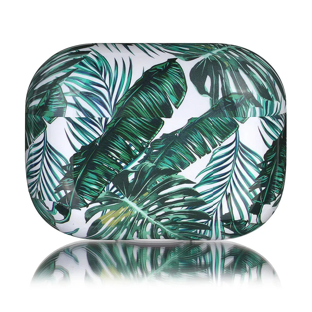 Blue and green banana leaves design AirPods protective case for AirPods 1/2 generation and AirPods Pro models