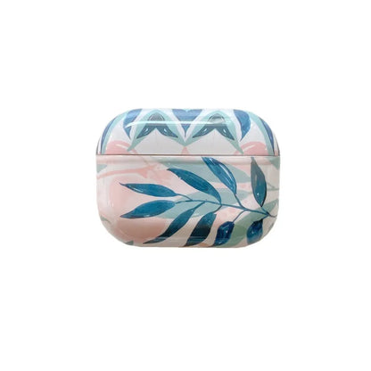 Blue and green banana leaves design AirPods protective case for AirPods 1/2 generation and AirPods Pro models
