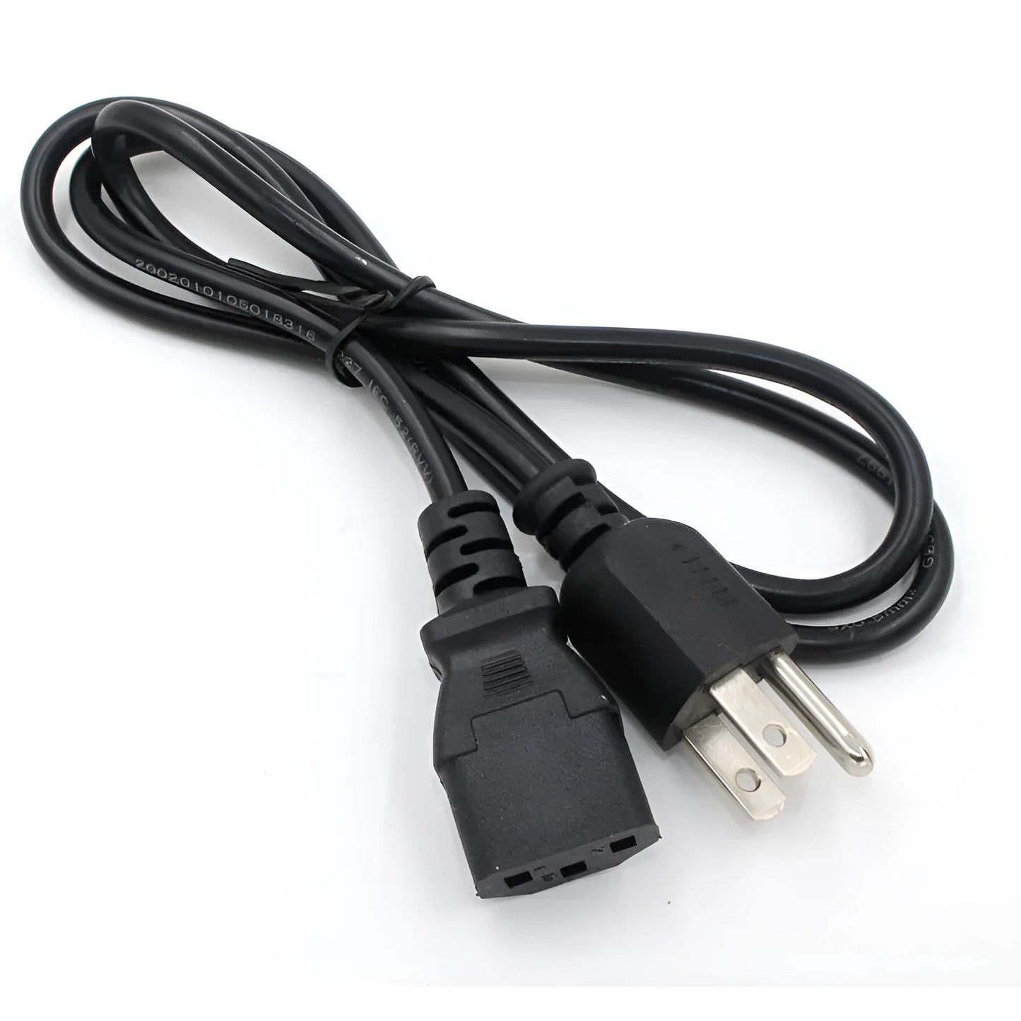 Black US to UK power cord and adapter, 1.2 metres long with three-core copper cable