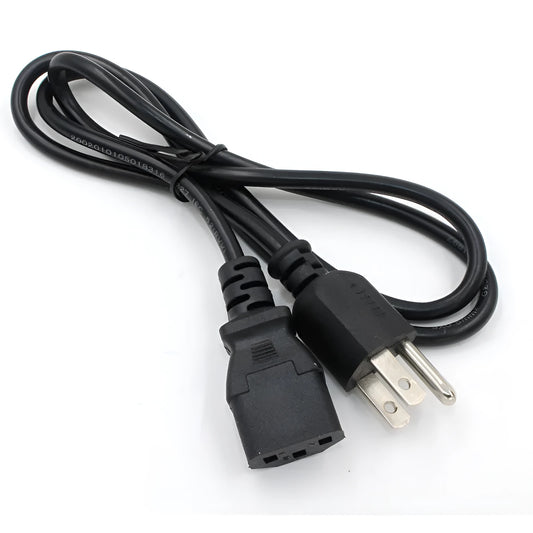 Black US to UK power cord and adapter, 1.2 metres long with three-core copper cable