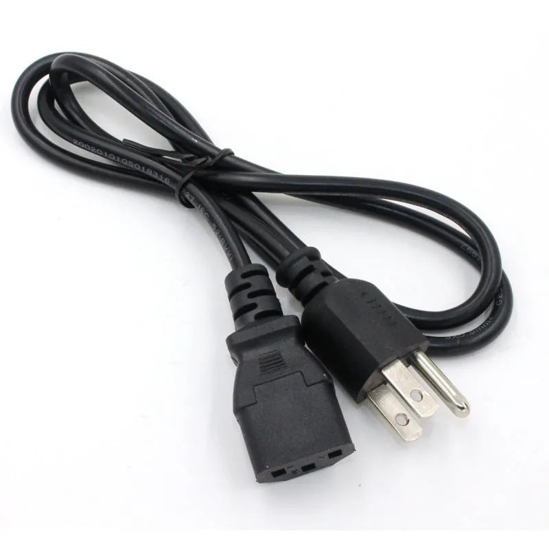 Black US to UK power cord and adapter, 1.2 metres long with three-core copper cable
