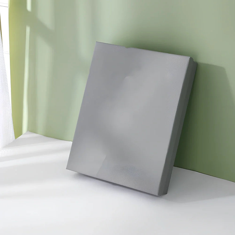 Rectangular gift box showing blue cover with white background, demonstrating thick cardboard construction and clean edges
