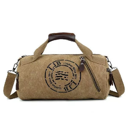 Canvas large-capacity travel shoulder bag in multiple colors