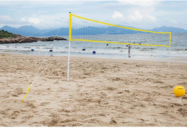 Adjustable height folding volleyball net for outdoor sports, durable and lightweight