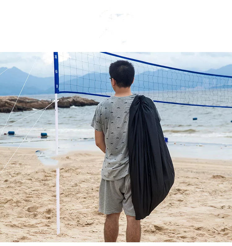 Adjustable height folding volleyball net for outdoor sports, durable and lightweight