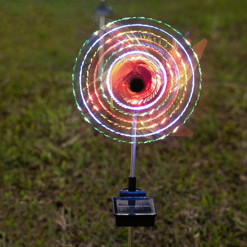 LED Solar Wind Spinner Light for garden and outdoor decoration
