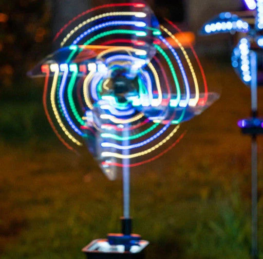 LED Solar Wind Spinner Light for garden and outdoor decoration