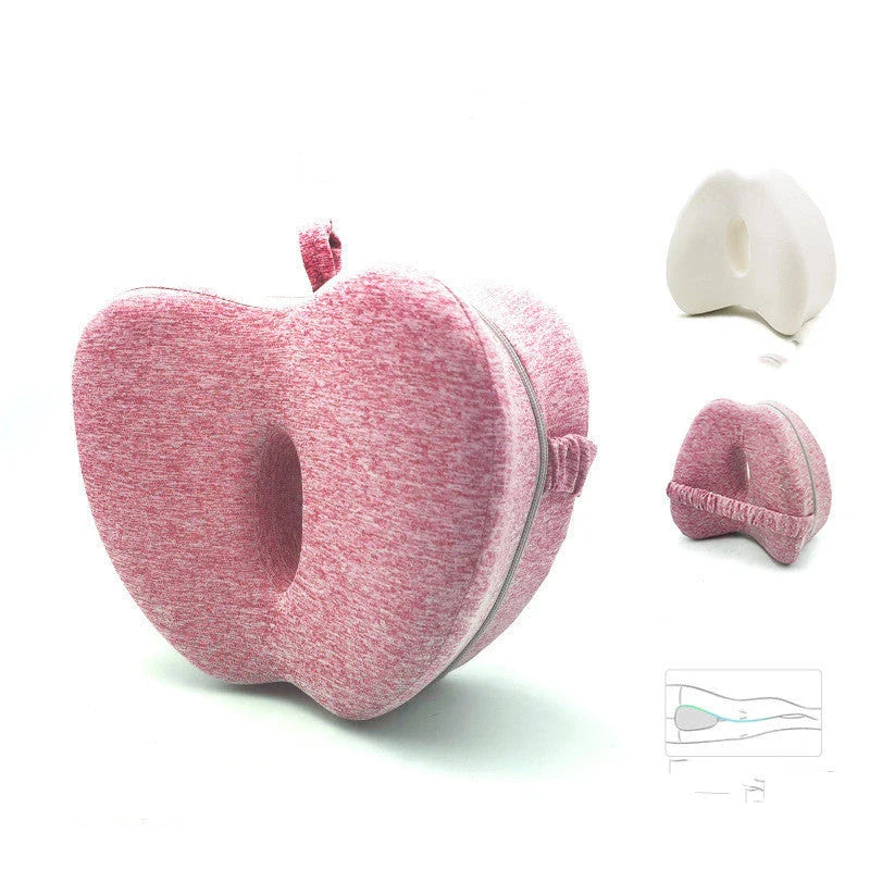 Ergonomic apple-shaped memory foam pillow with breathable fabric and adjustable design for comfortable sleep