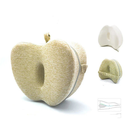 Ergonomic apple-shaped memory foam pillow with breathable fabric and adjustable design for comfortable sleep