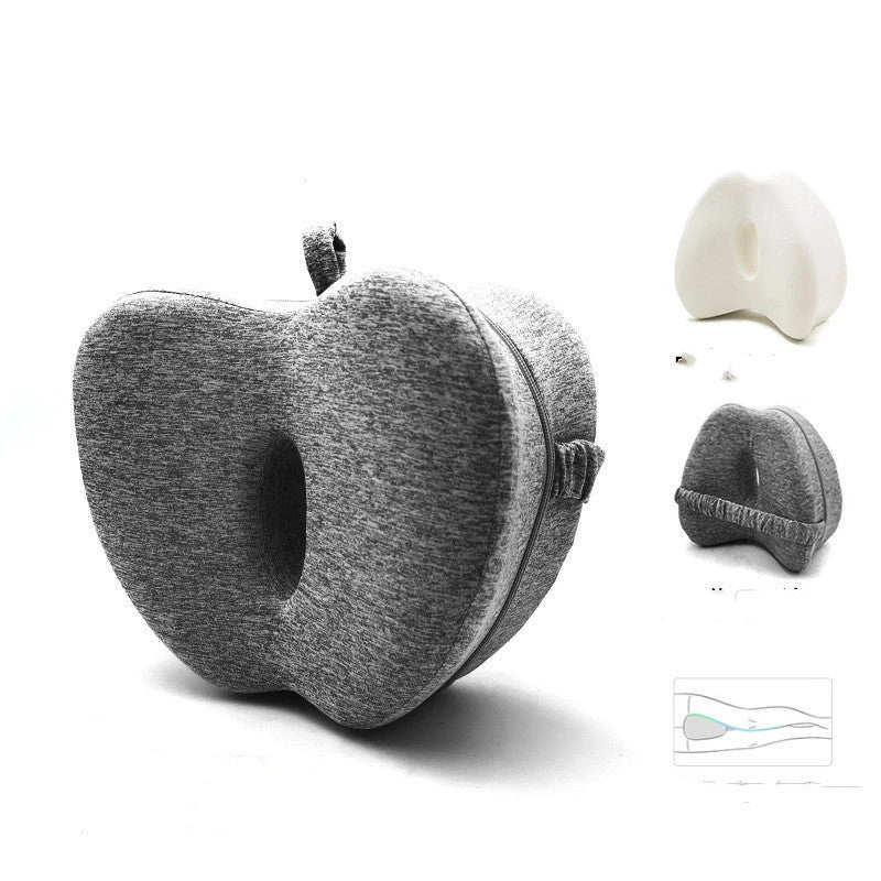 Ergonomic apple-shaped memory foam pillow with breathable fabric and adjustable design for comfortable sleep
