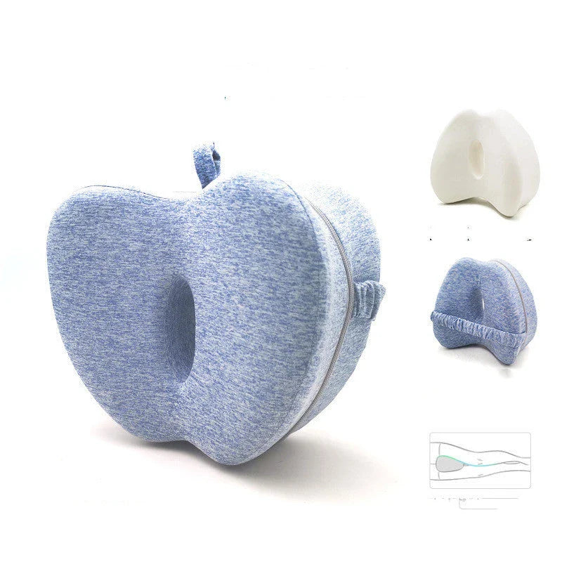 Ergonomic apple-shaped memory foam pillow with breathable fabric and adjustable design for comfortable sleep