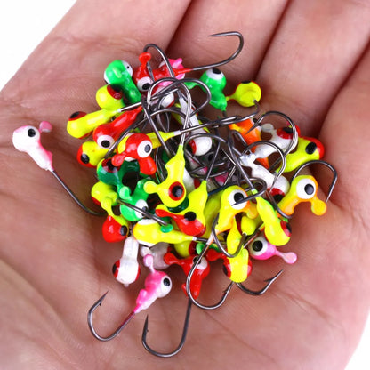 50 1g lead fishing hooks in mixed colors for outdoor fishing