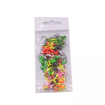 50 1g lead fishing hooks in mixed colors for outdoor fishing