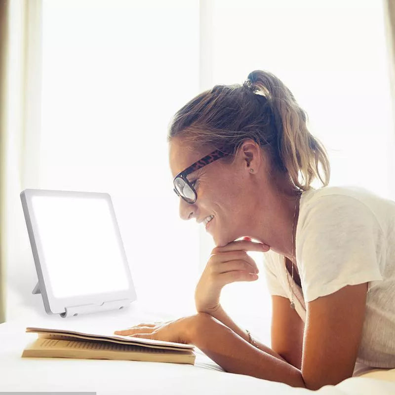 Solar Light Therapy Lamp with adjustable brightness settings for mood enhancement