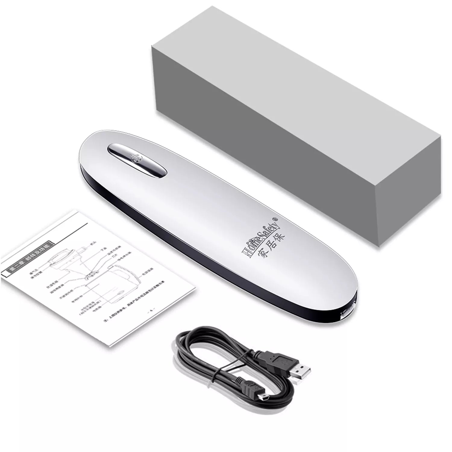 Compact UV disinfection lamp with USB cable, perfect for sterilizing small items on the go