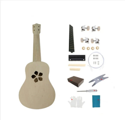 Hand-painted cherry blossom ukulele for beginners, 21 inches, basswood construction