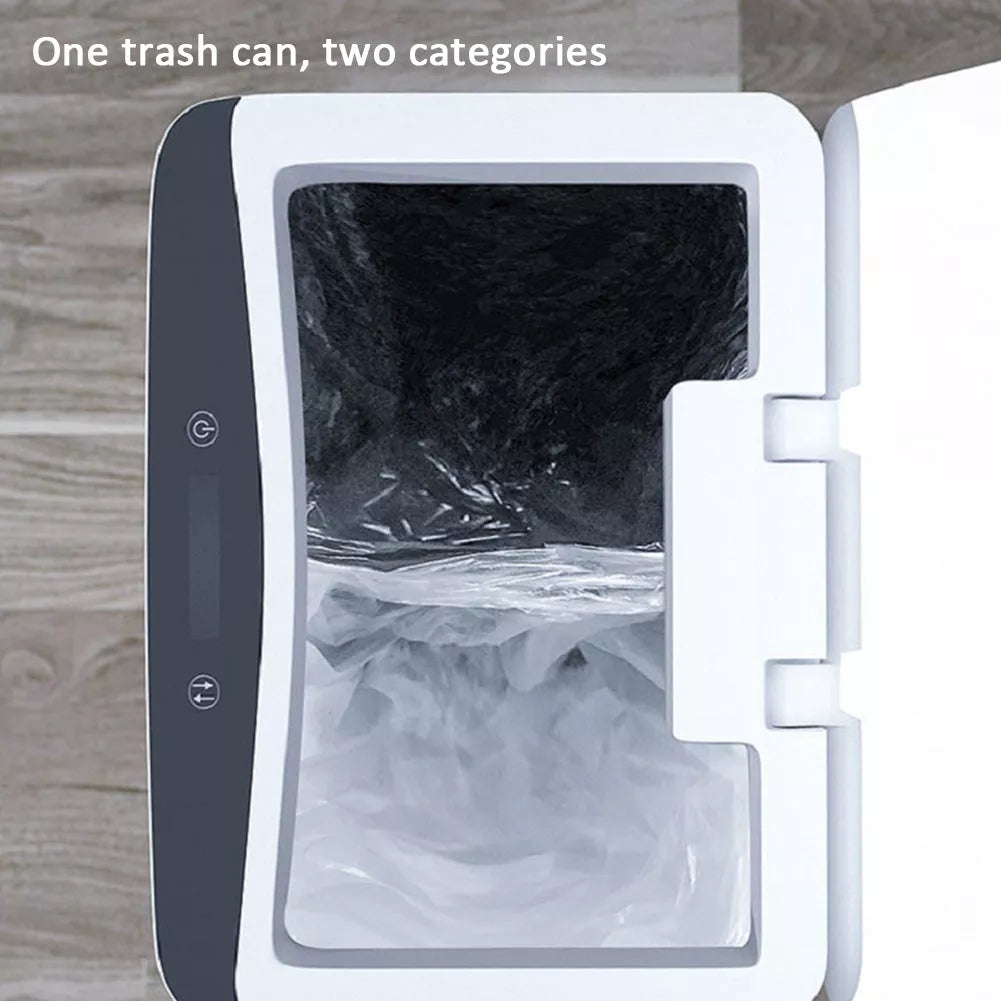 Automatic Induction Flip Trash Can with 360-degree smart sensor in white