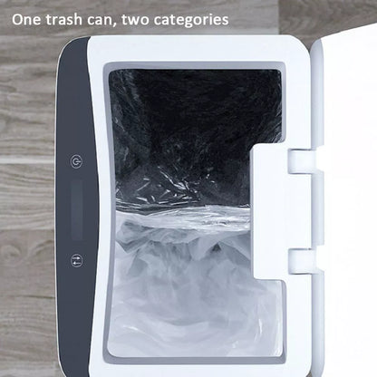 Automatic Induction Flip Trash Can with 360-degree smart sensor in white