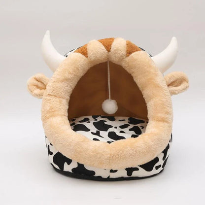 Cozy and soft plush pet bed in various colors, designed for the comfort and convenience of cats and small dogs.
