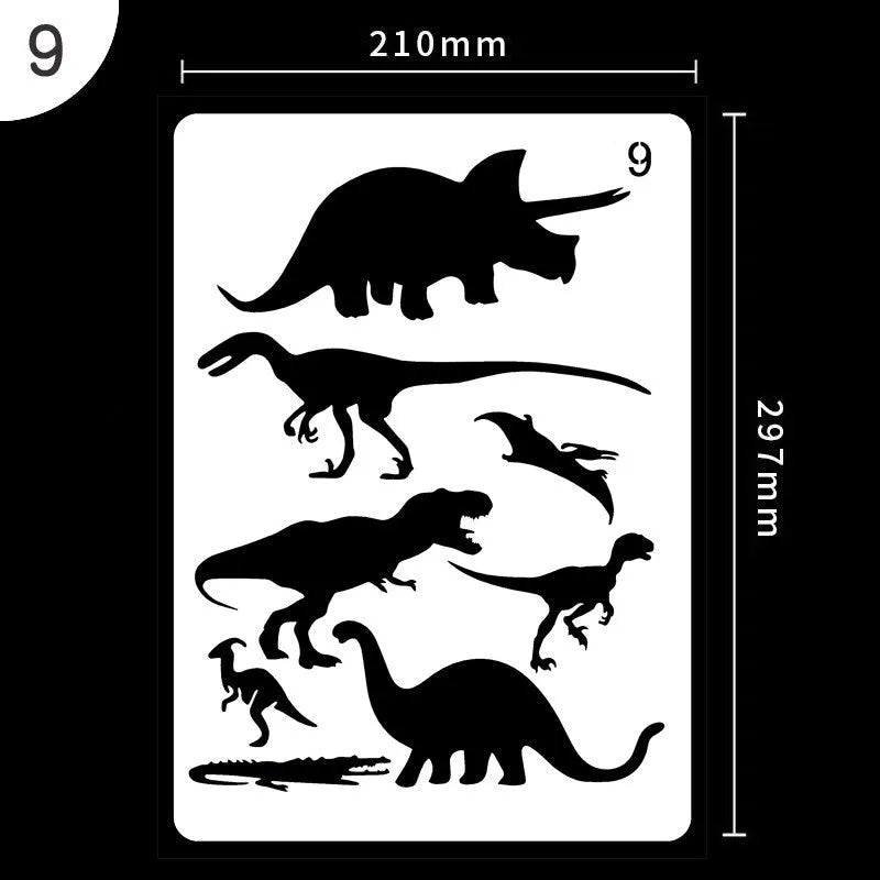 White plastic reusable stencil template with geometric patterns for DIY painting and crafts.
