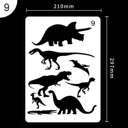 White plastic reusable stencil template with geometric patterns for DIY painting and crafts.