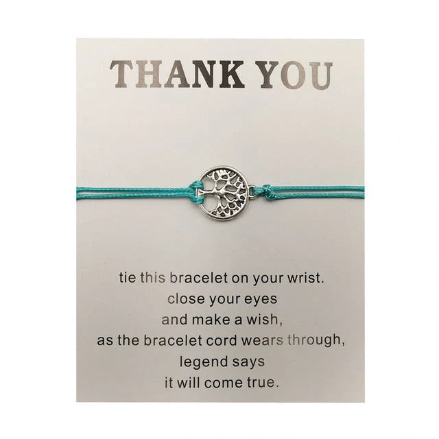 Handcrafted Tree of Life bracelet with adjustable woven design in various vibrant colors