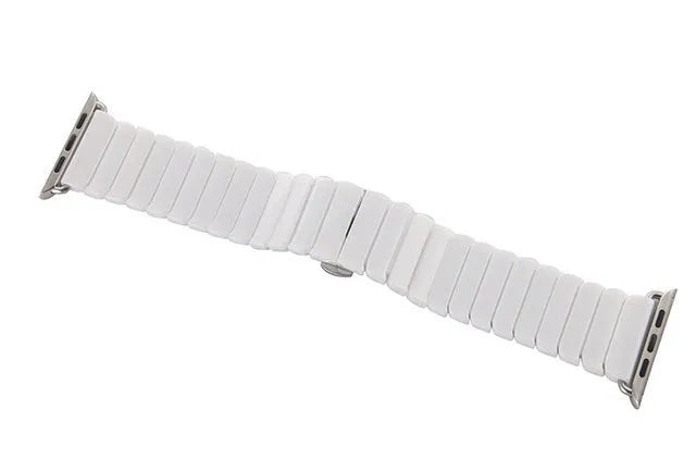 Ceramic chain strap for Apple Watch in black or white colour options