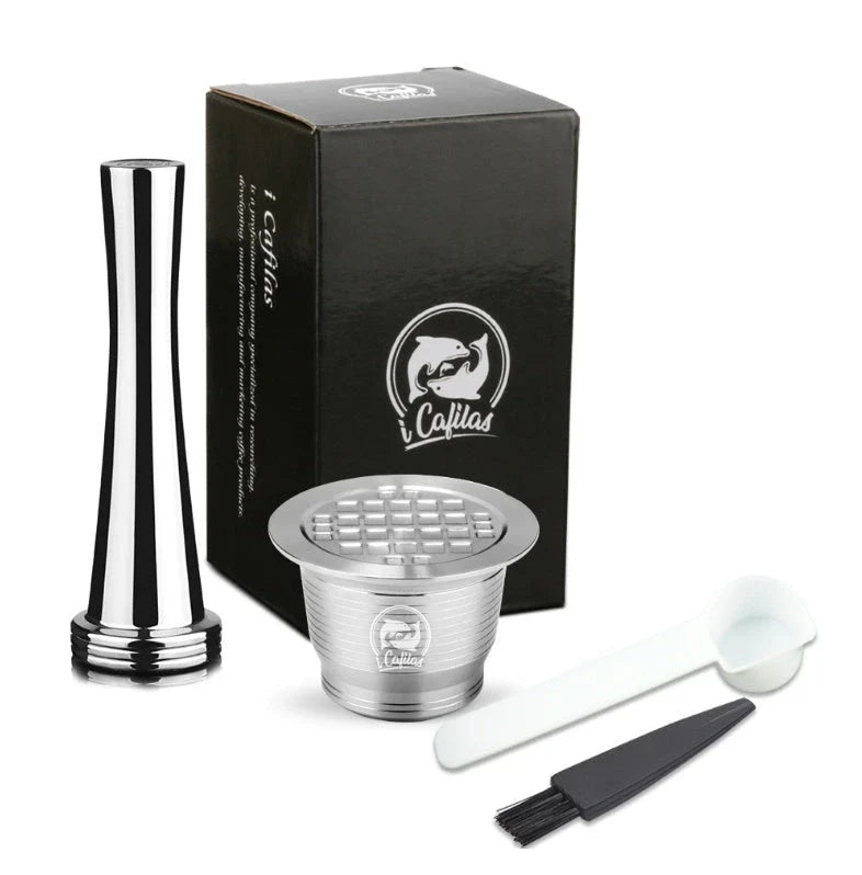 Premium stainless steel coffee capsule shells with square openings for optimal flavor extraction and brewing experience